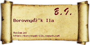 Borovnyák Ila névjegykártya